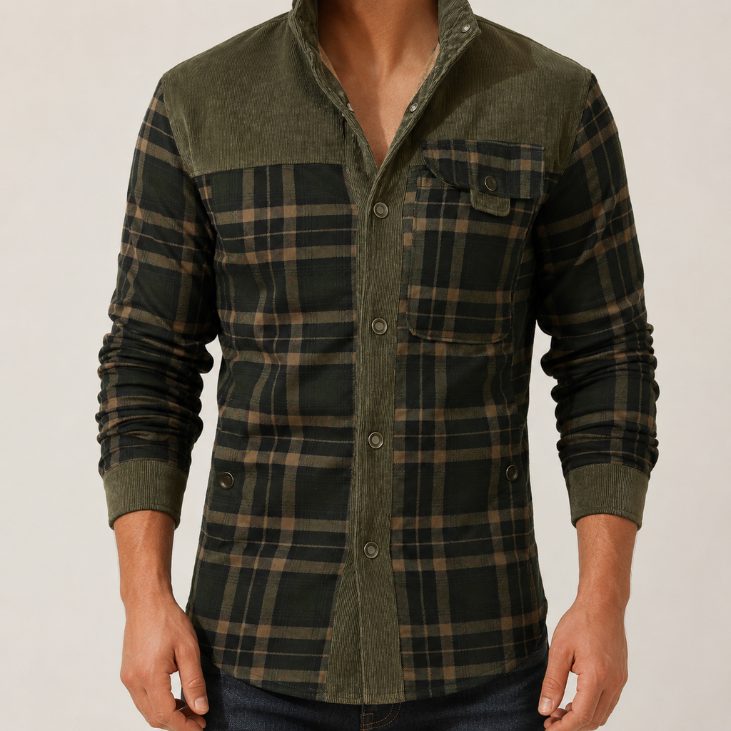 Brunico Check-Flannel Sherpa-Lined Field Overshirt