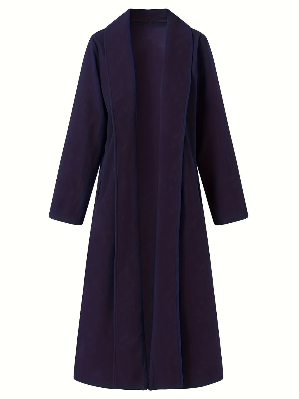 Women's Longline Open Front Coat with Flowing Drape