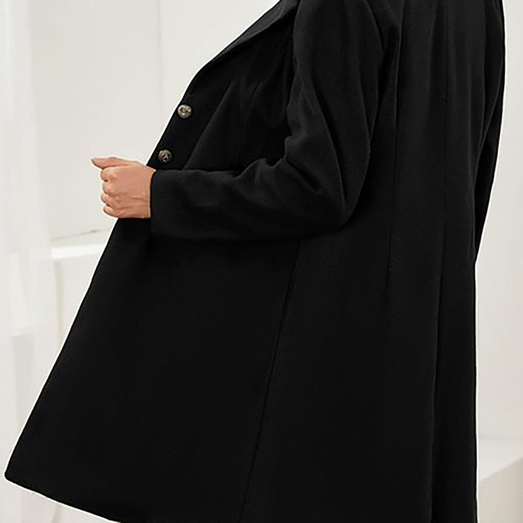 Women's Tailored Longline Coat, Notched Lapels, Button Front
