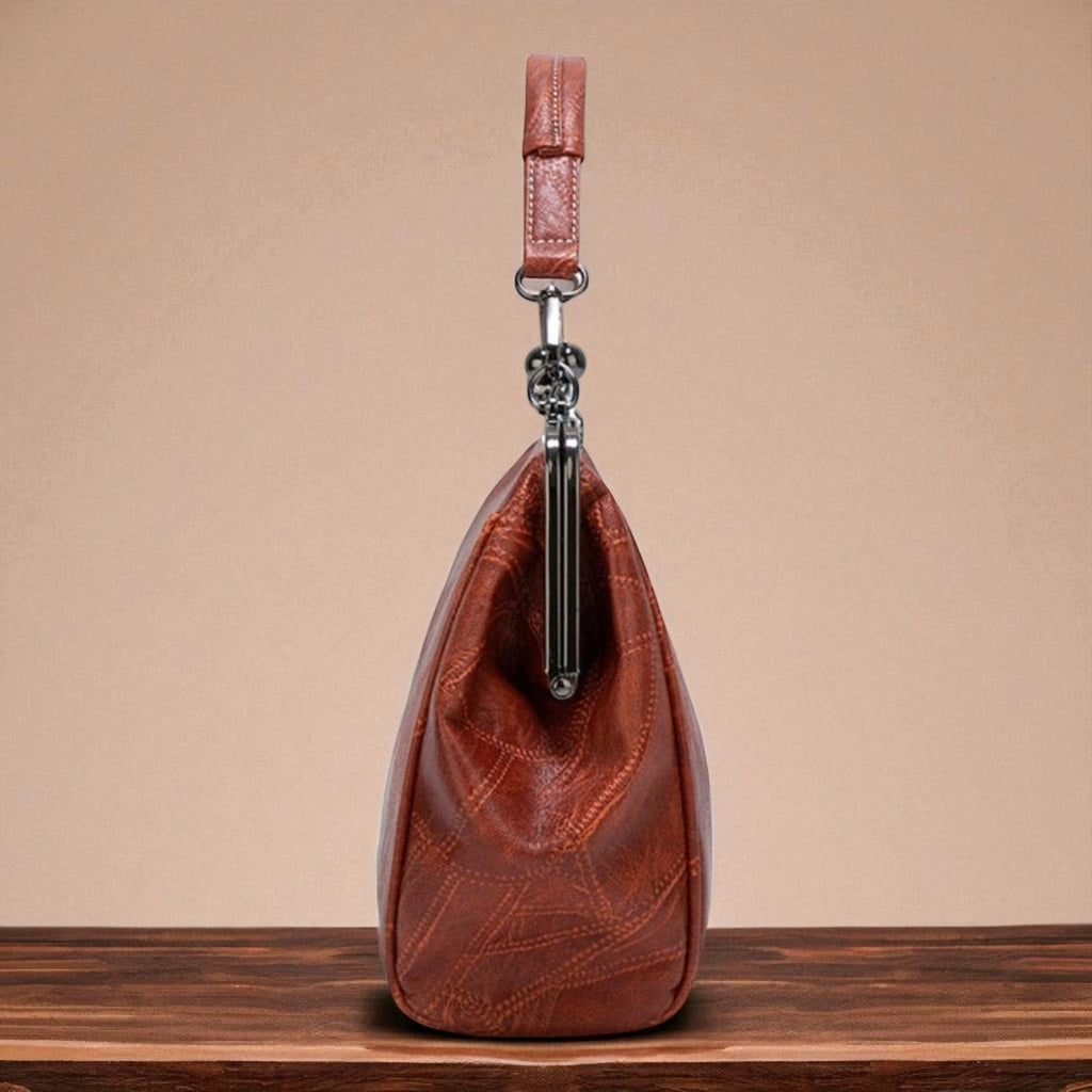 Women's Vintage Frame Handbag with Kiss-Lock Closure