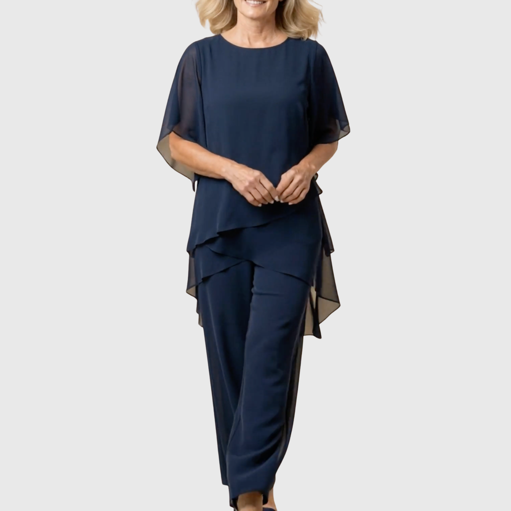 Susan | Suit with draped palazzo pants