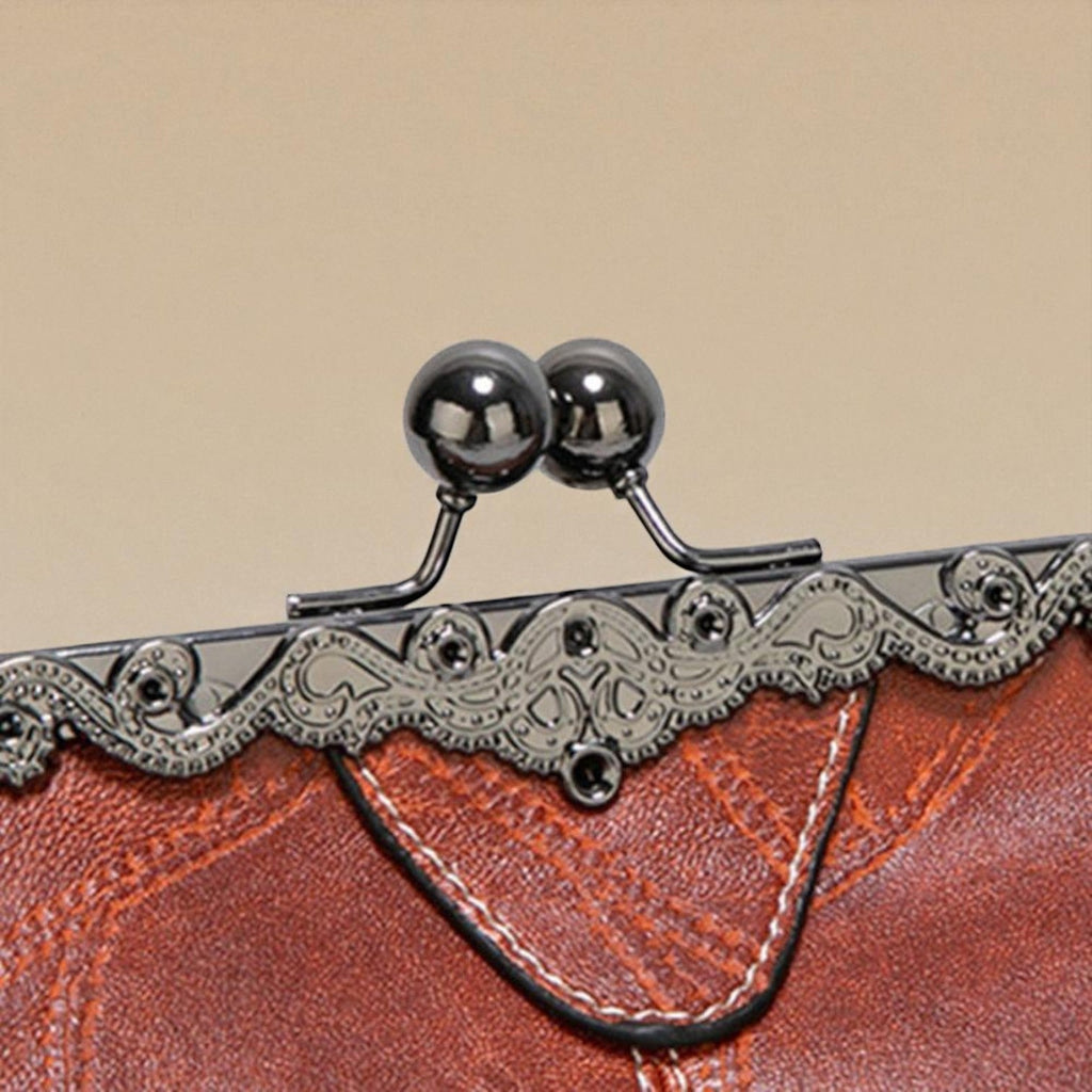 Women's Vintage Frame Handbag with Kiss-Lock Closure
