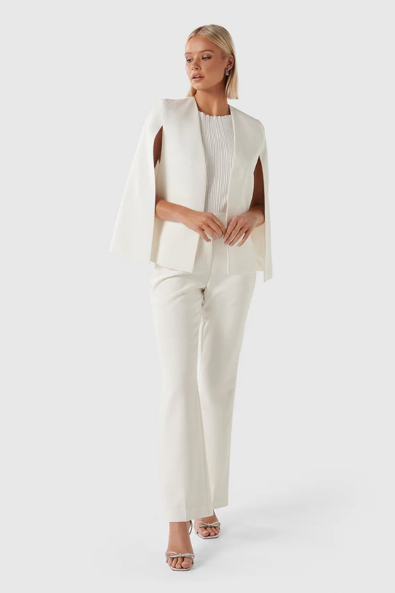 Women's Cape Blazer with Open Front and Split Sleeves