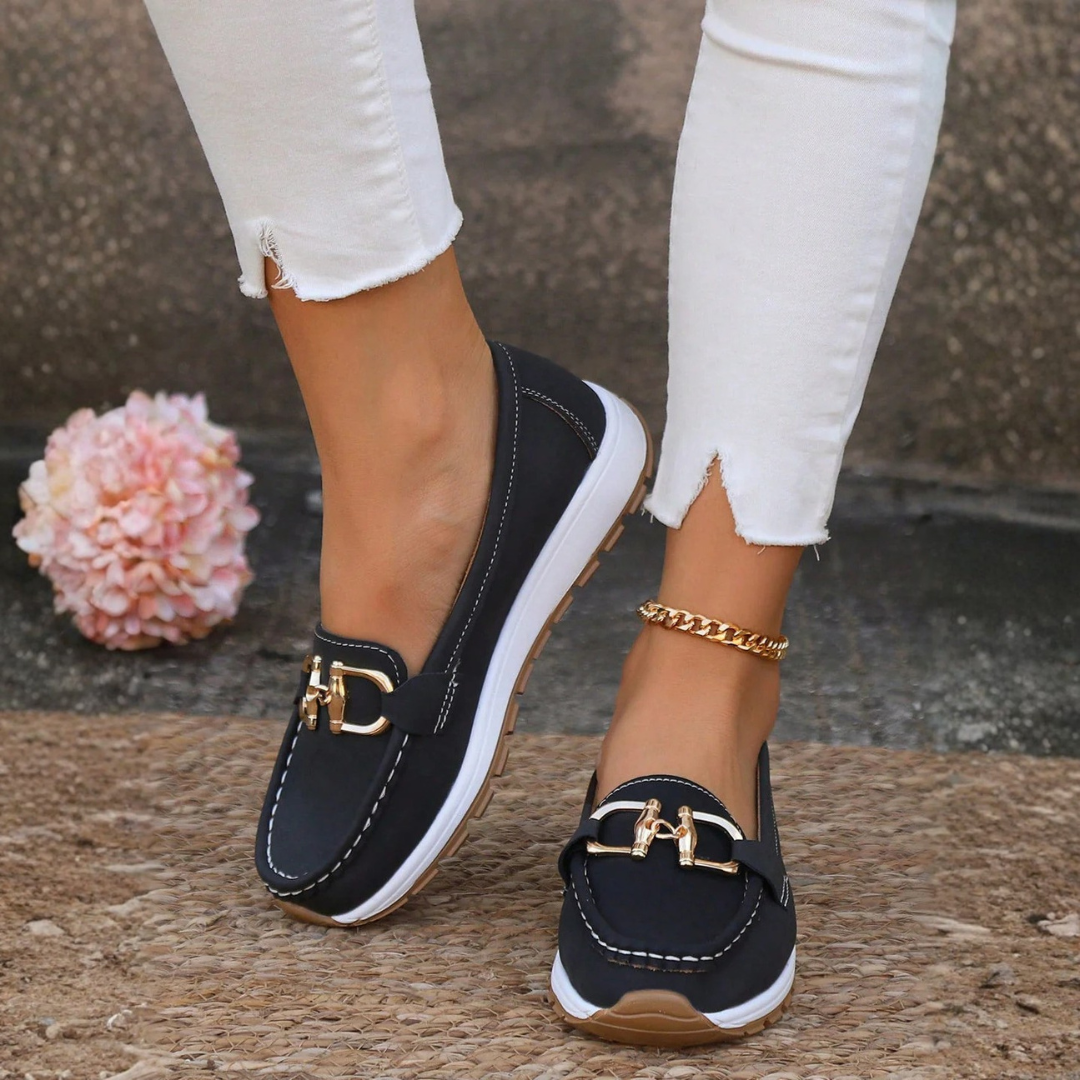 Women's Flannel Loafers with Suede Finish and Cushioned Insole