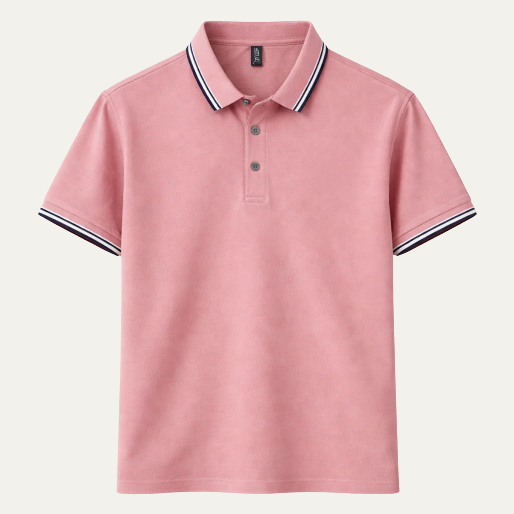Montarello Men's Piqué Cotton Short-Sleeve Polo Shirt Contrast Trim