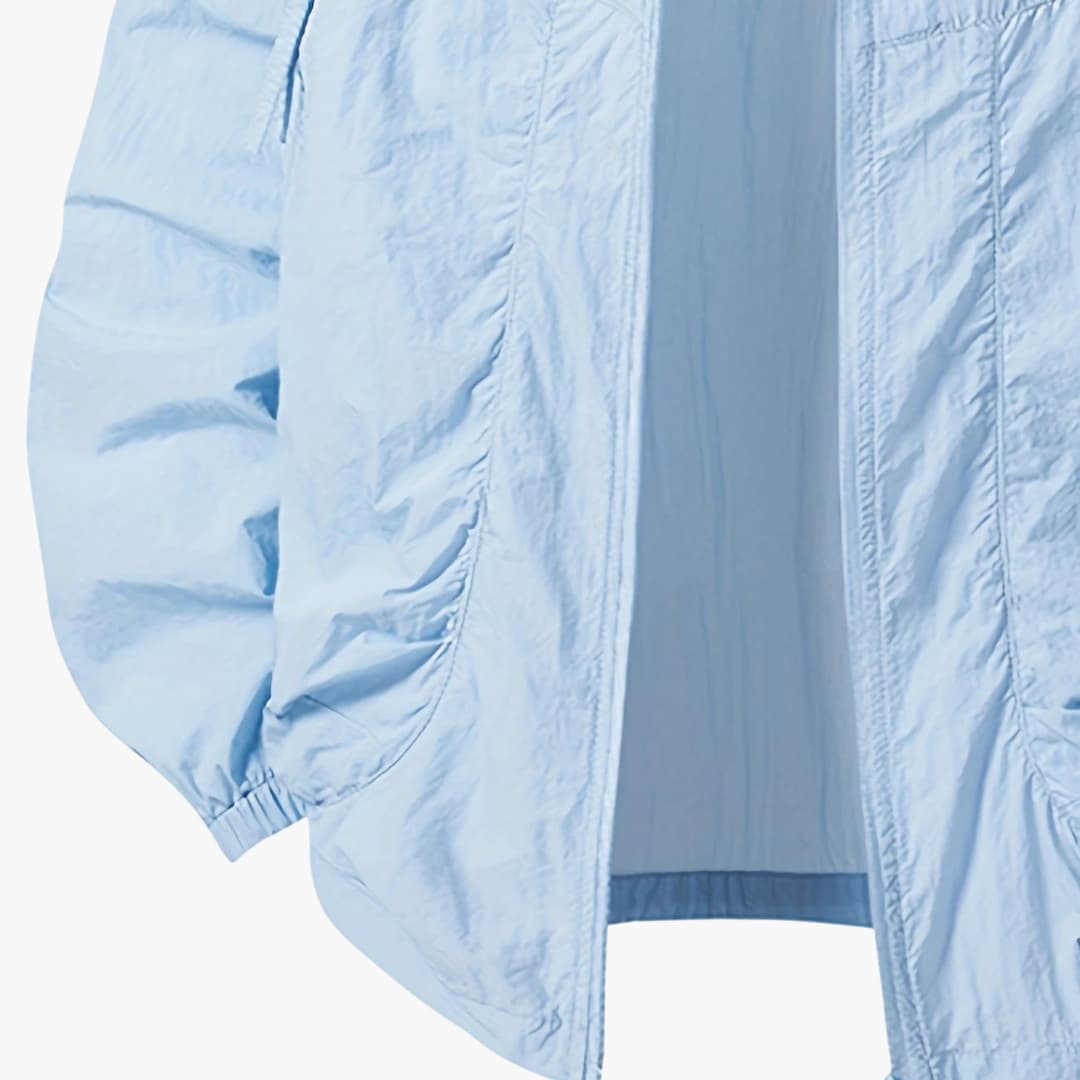 Women's Windbreaker Jacket with Hood and Zippered Pockets