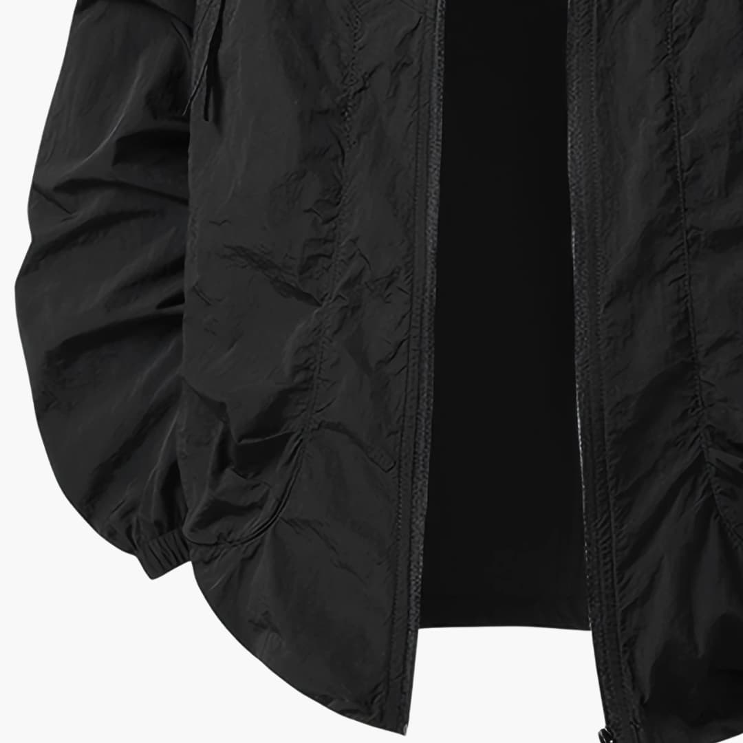 Women's Windbreaker Jacket with Hood and Zippered Pockets