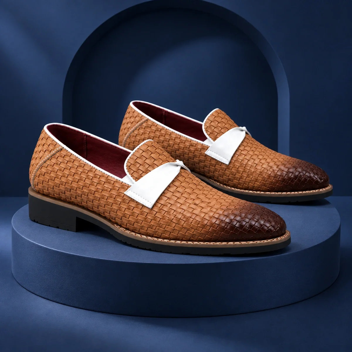 Linwood Woven Leather Loafers