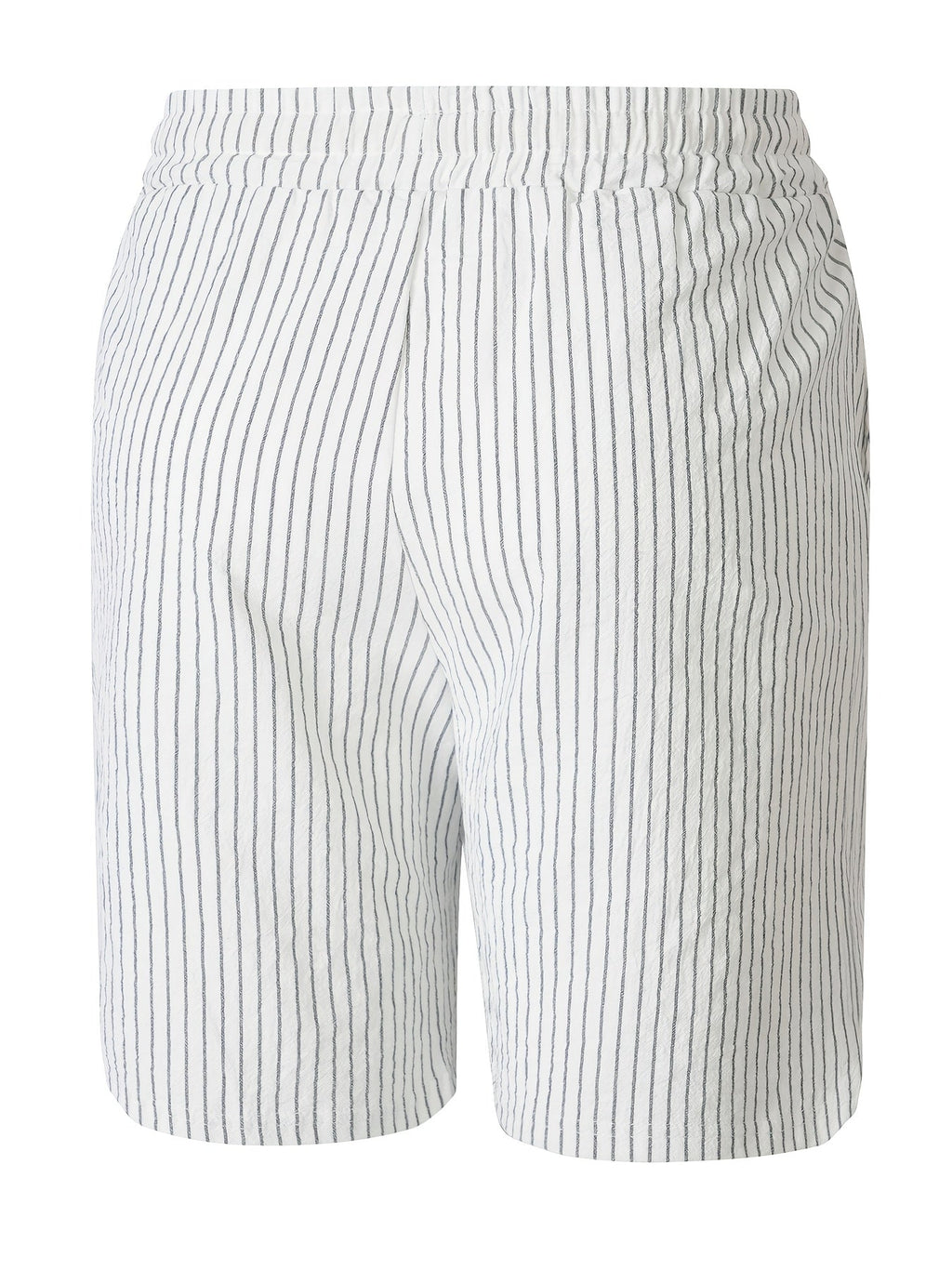 Montarello Men's Striped Linen-Look Drawstring Casual Shorts