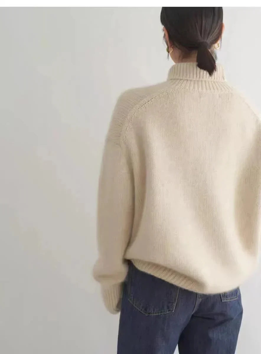 Women's Turtleneck Sweater, Long Sleeves, Ribbed Trims