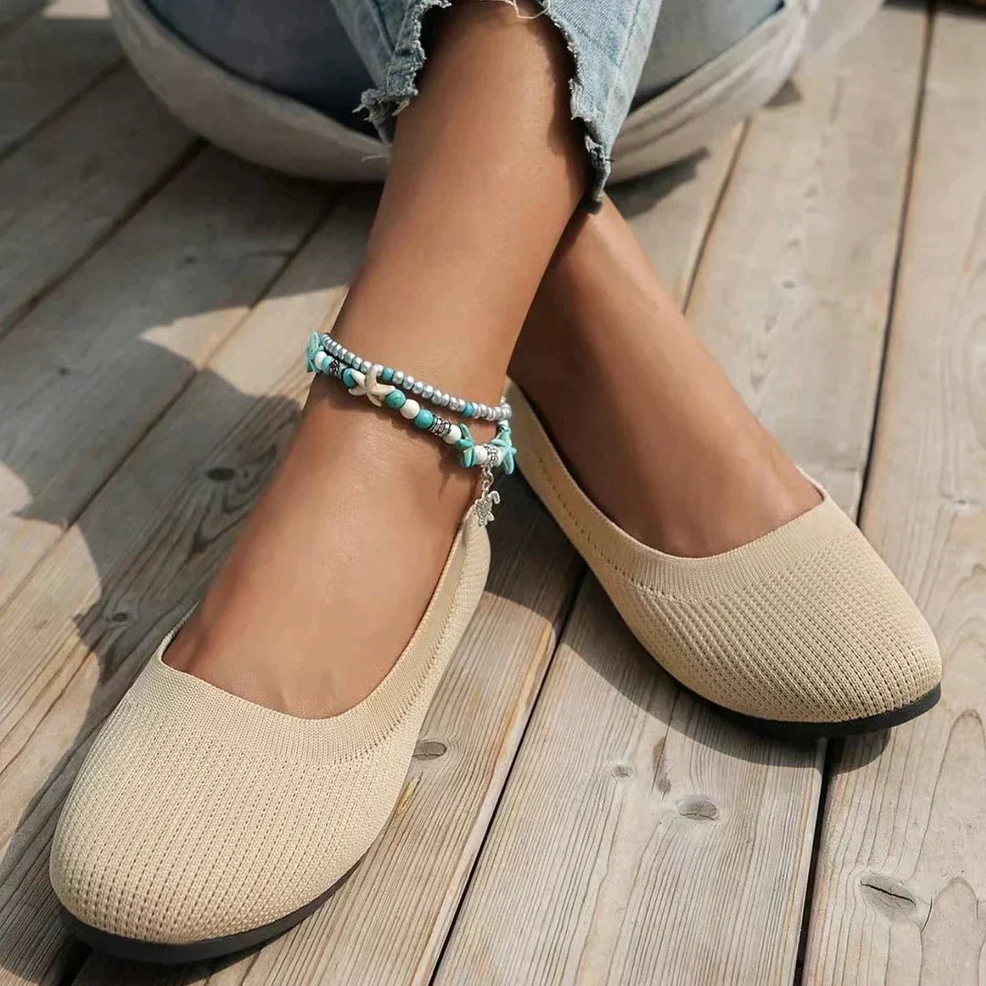 Women's Ribbed Slip-On Flats with Arch Support
