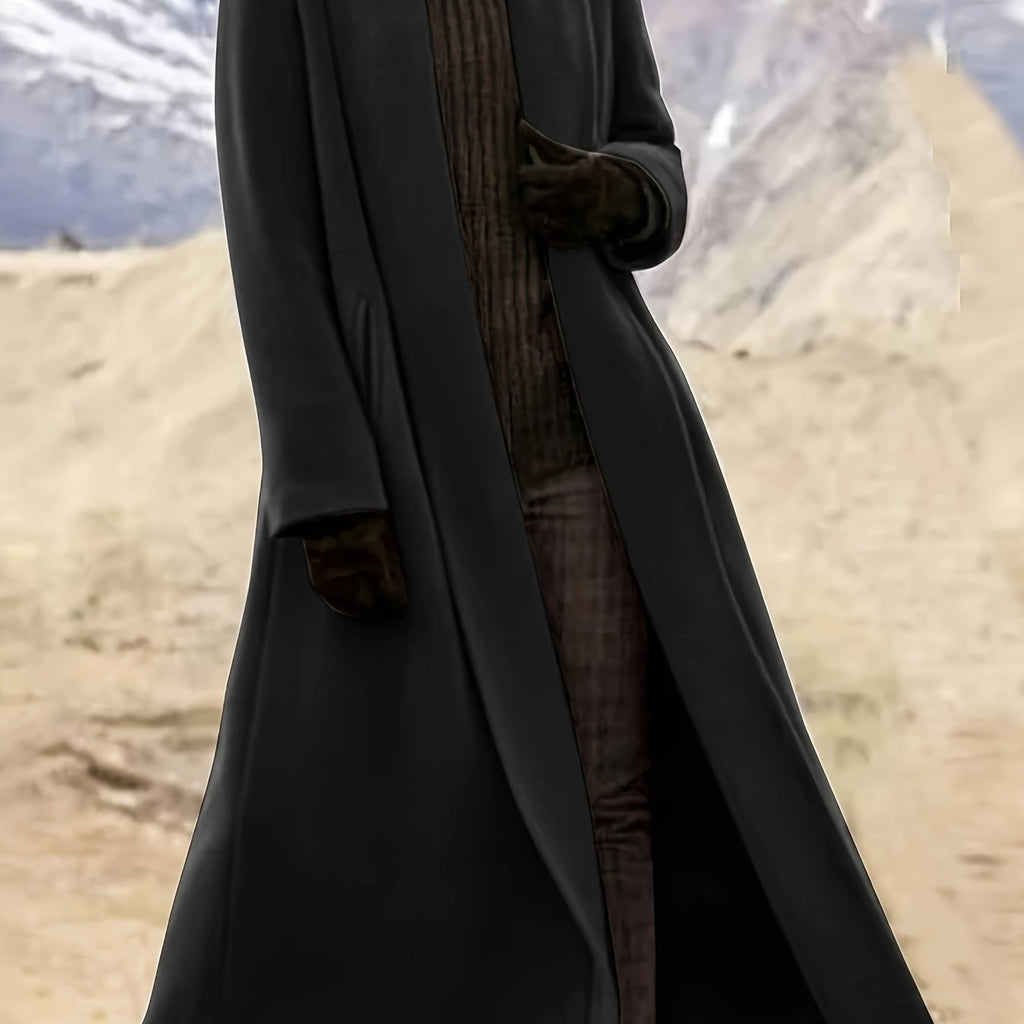Women's Longline Open Front Coat with Flowing Drape