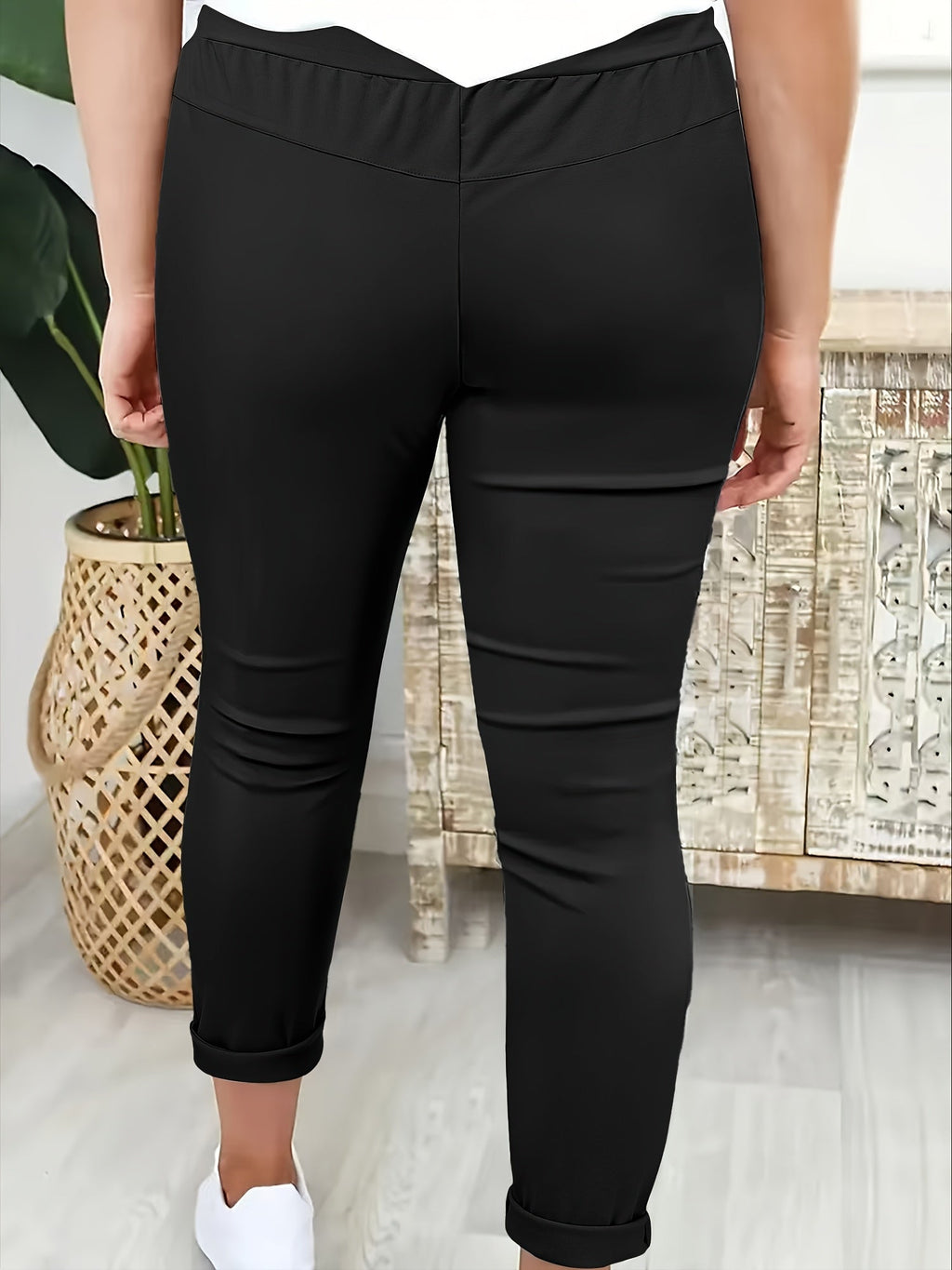 Women's Drawstring Relaxed Tapered Pants with Side Stripe