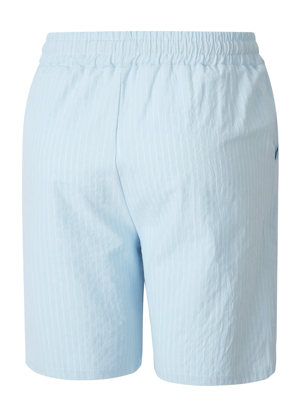 Montarello Men's Striped Linen-Look Drawstring Casual Shorts