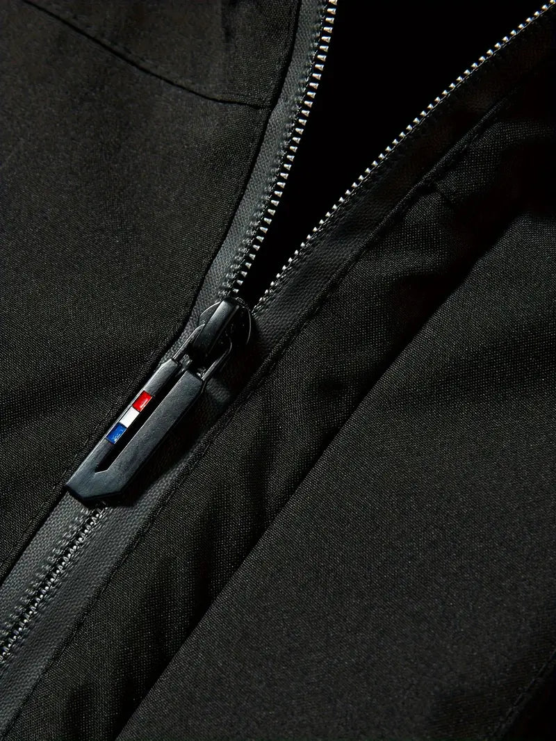 Men's Hooded Parka Jacket, Regular Fit, Fleece Lining, Pockets