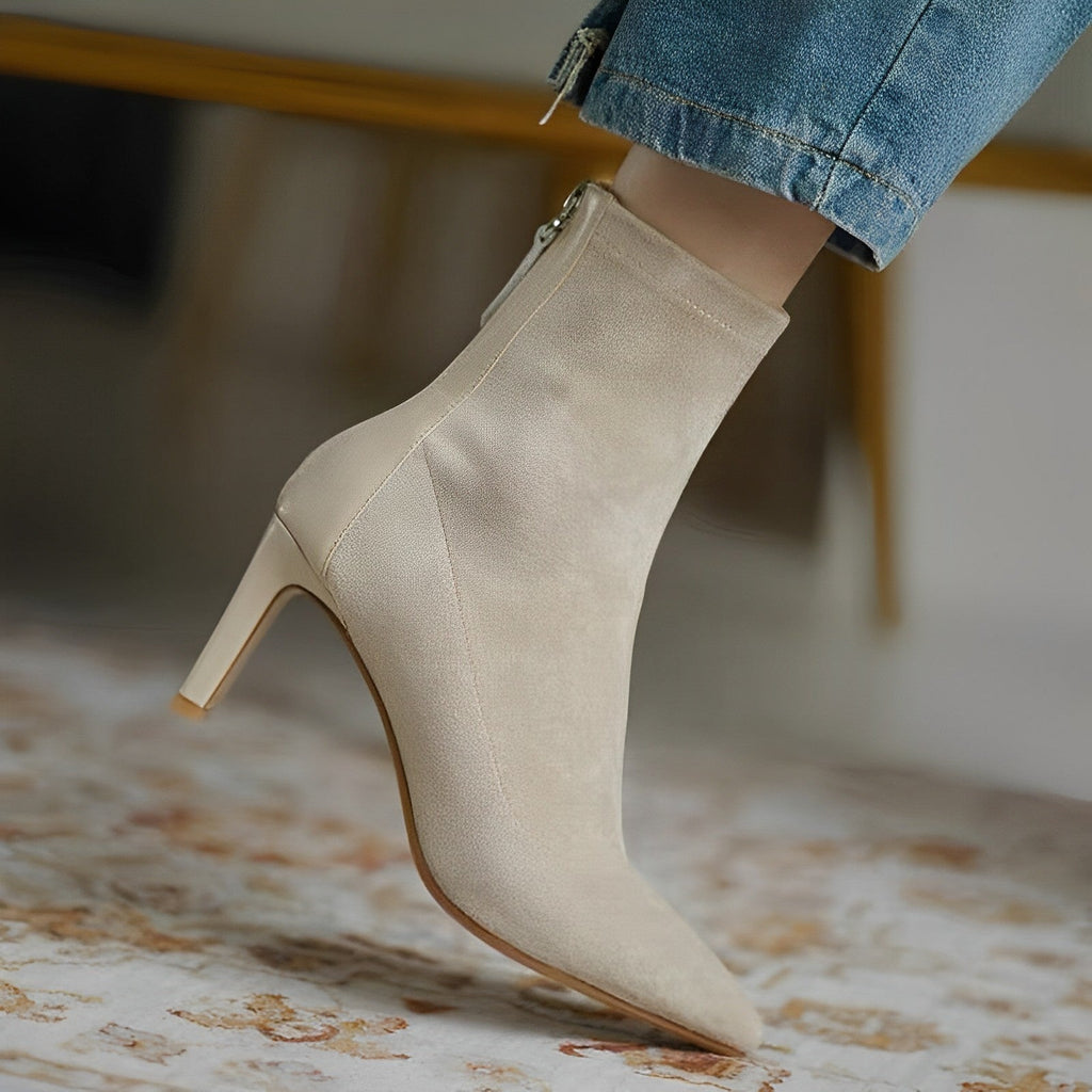 Women's Ankle Boots with Pointed Toe and Slender Heel