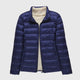 Dark blue stand-up collar