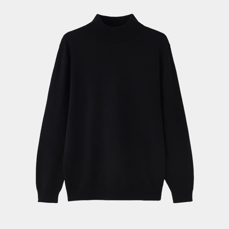 Men's Mock Neck Sweater, Long Sleeves, Ribbed Trims