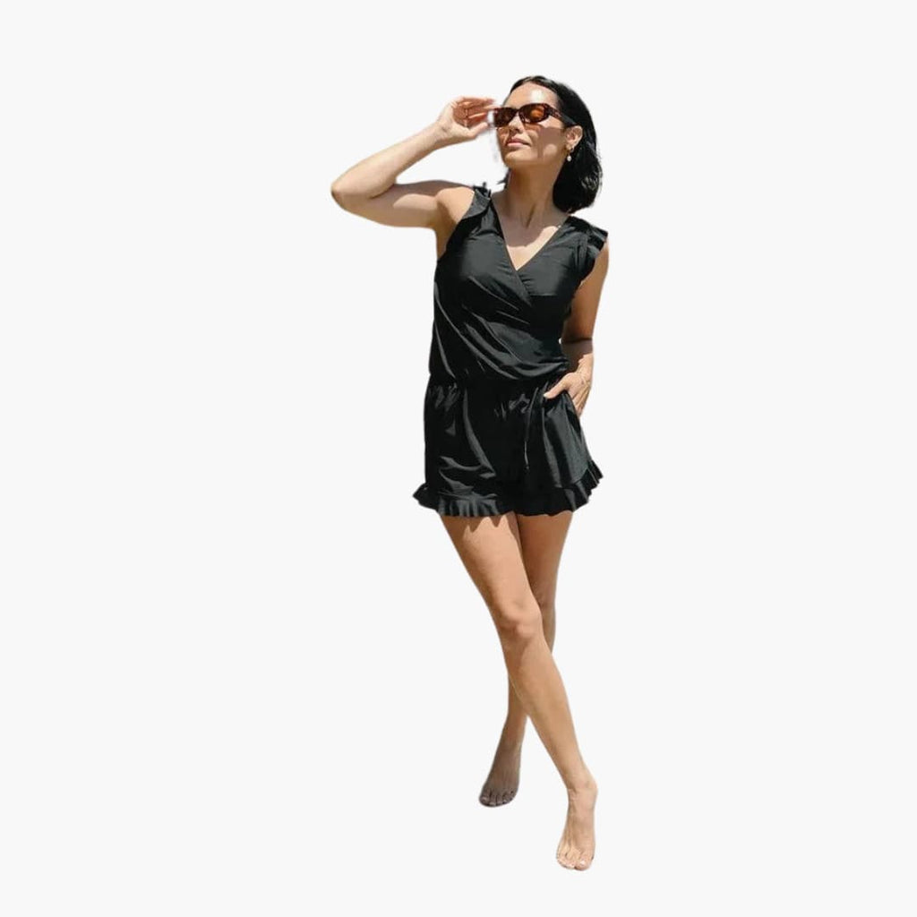 Women’s One - Piece Swimsuit with Wrap Cut and Elasticated Waistband