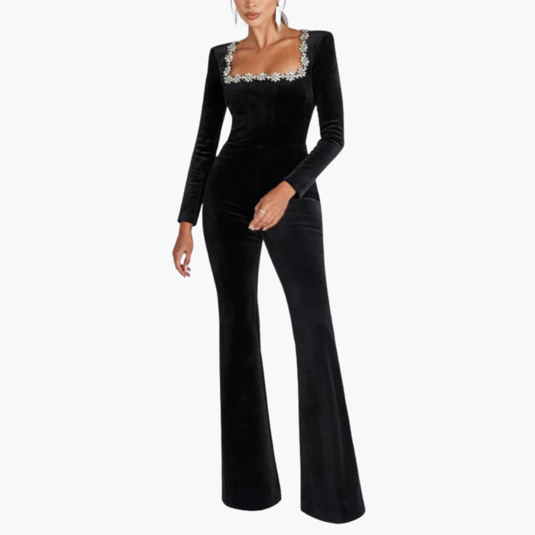 Women’s Long Sleeve Straight-Leg Jumpsuit
