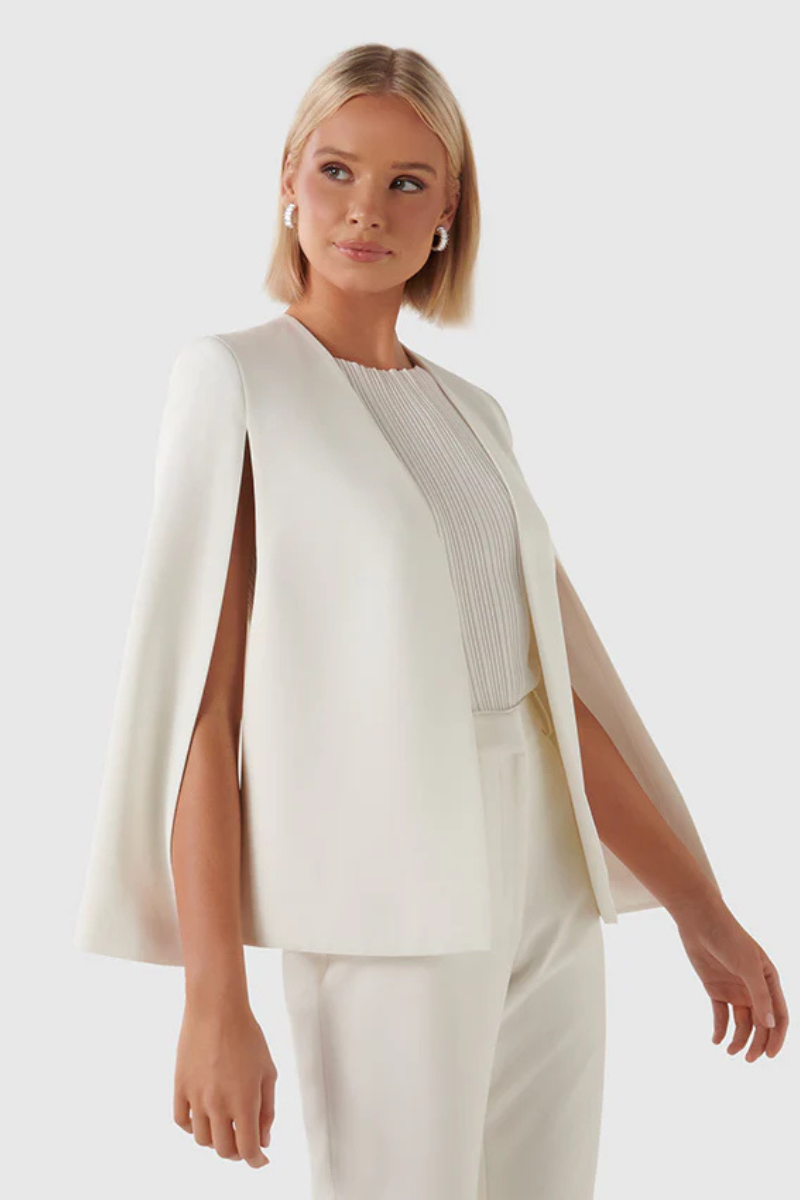Women's Cape Blazer with Open Front and Split Sleeves