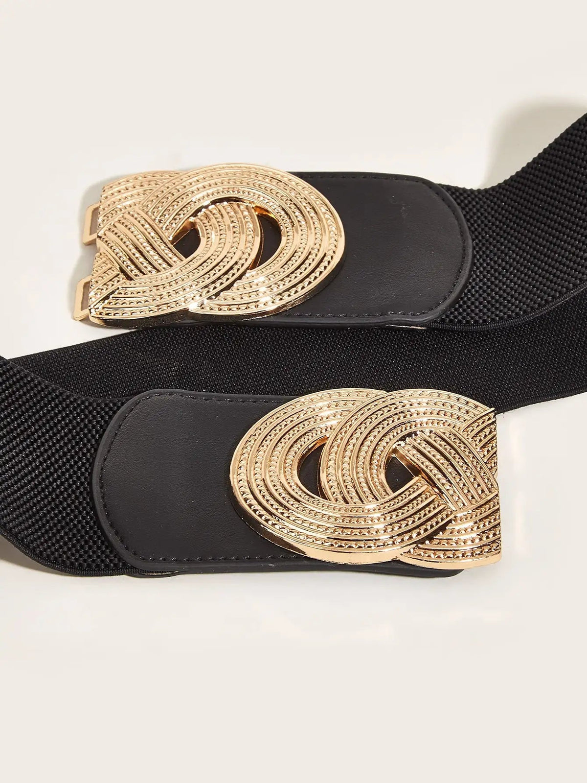 Women's Elastic Waist Belt with Twist Buckle Closure