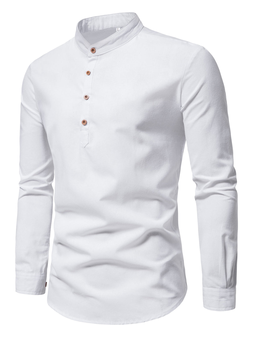 STAND COLLAR COTTON SHIRT FOR MEN