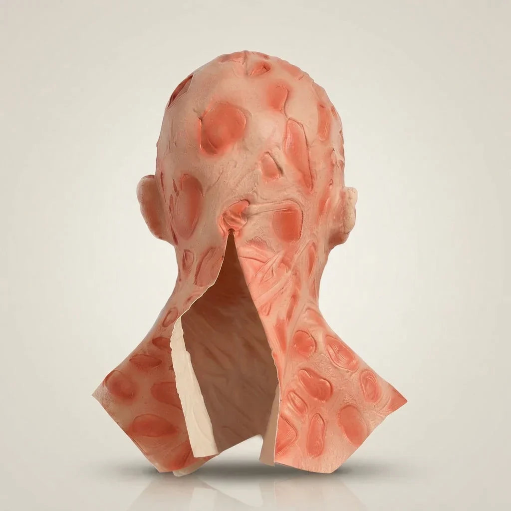 Halloween's Adult Horror Costume Mask | Scarred Design with Gloves
