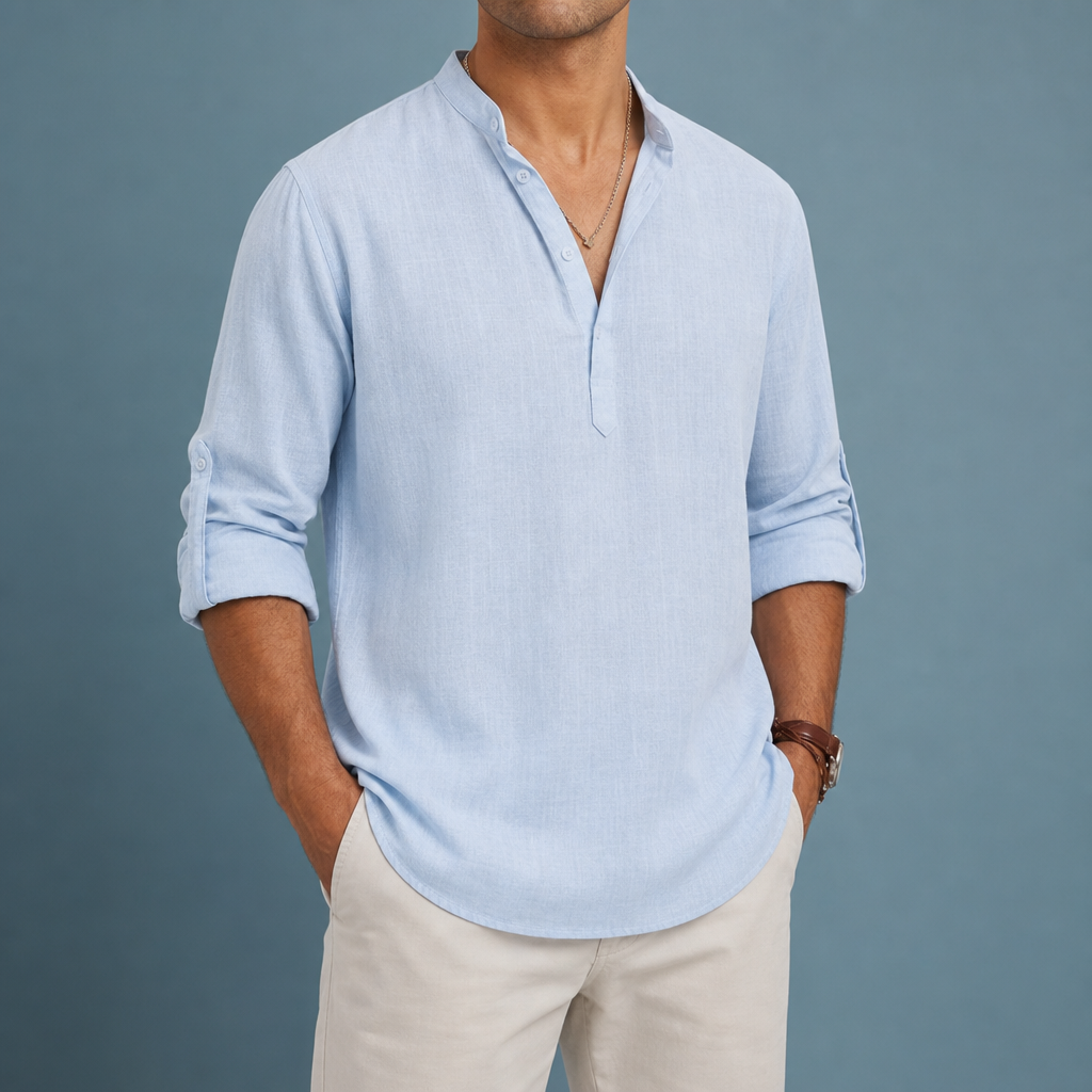 Roussillon Linen Henley Shirt