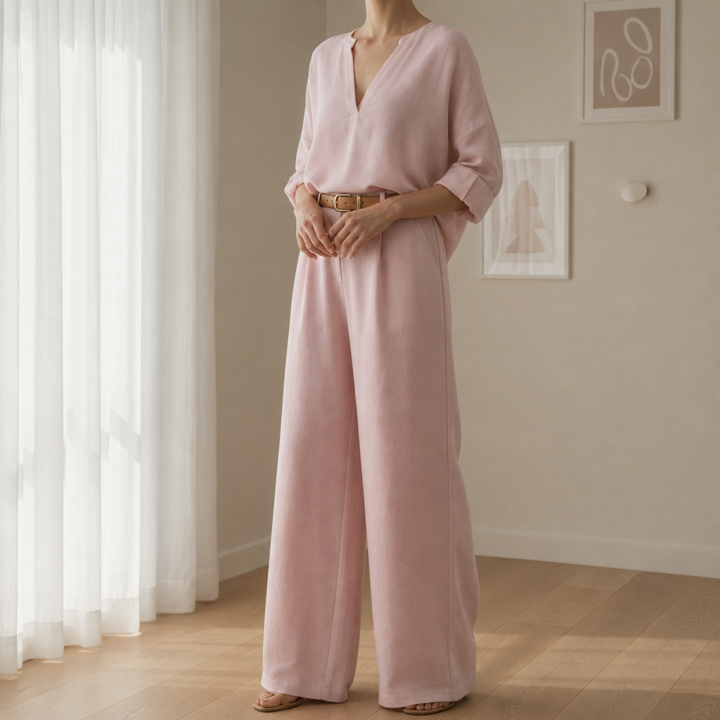 Menerbes Linen Wide Leg Set