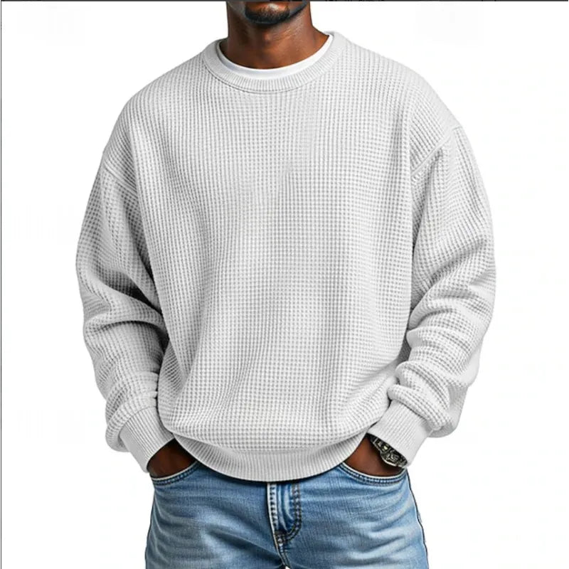 Men's Textured Crew Neck Sweatshirt, Long Sleeves