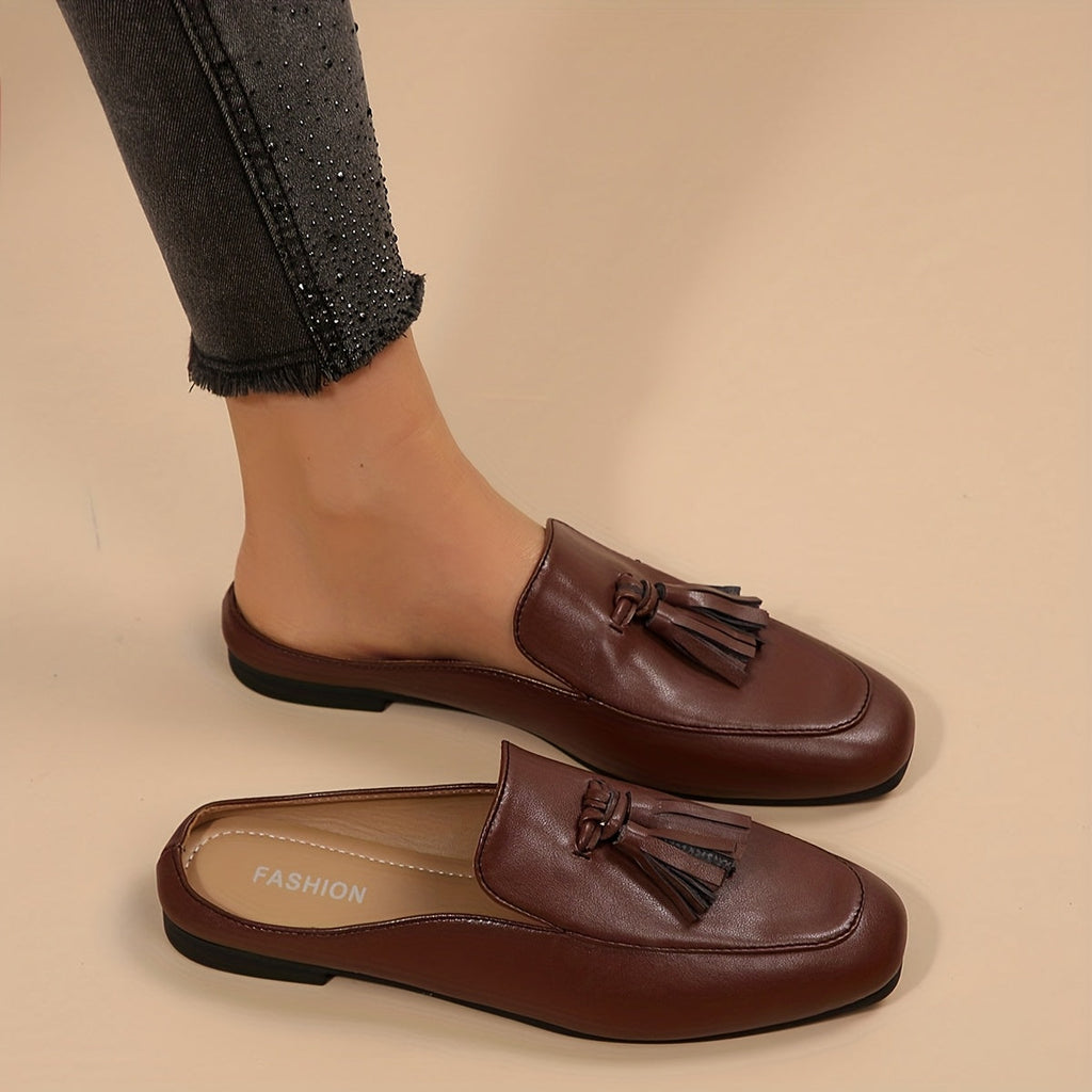 Women's Penny-Loafer Shoes with Plain Toe and Slip-On Design