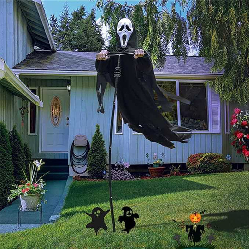 Halloween's Scary Ghost Robe Costume with Crow Prop – Phantom Cloak Dress