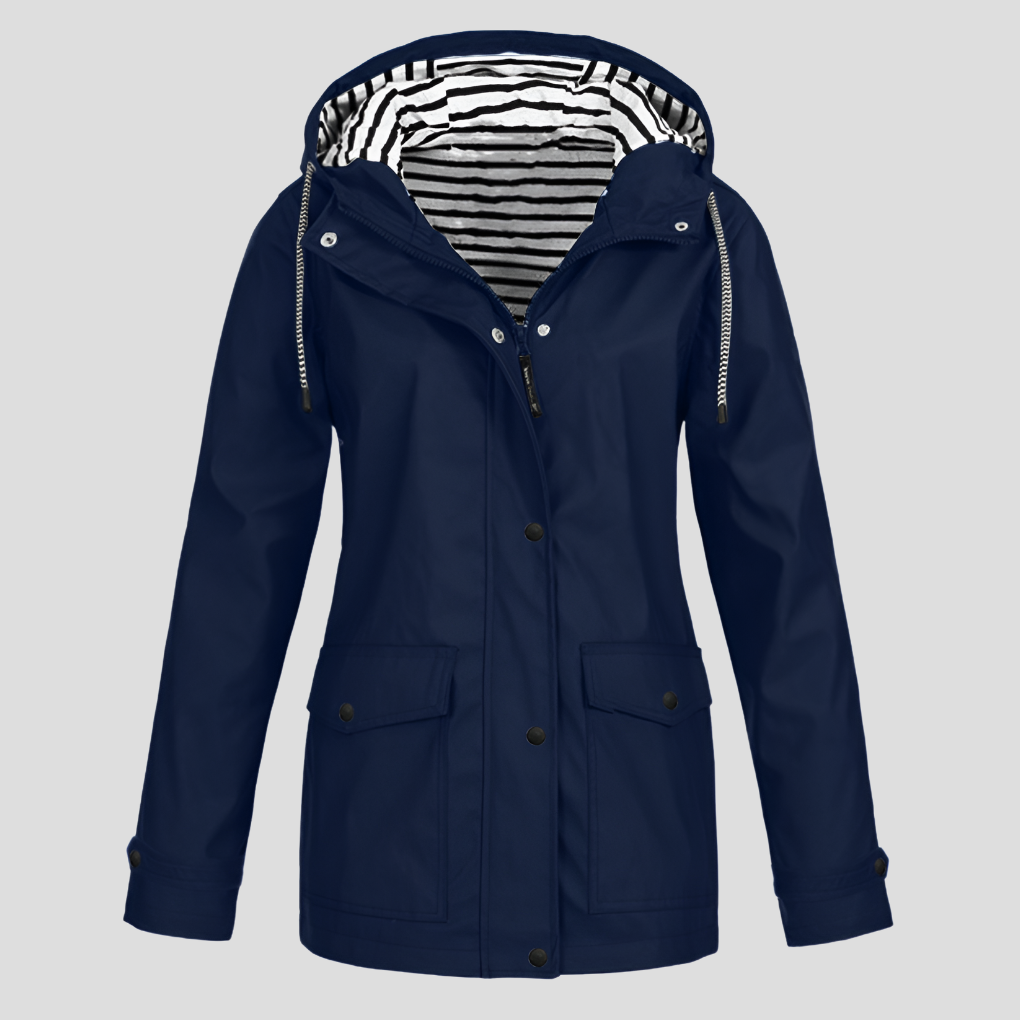 Women's Hooded Rain Jacket Water-Resistant Windproof