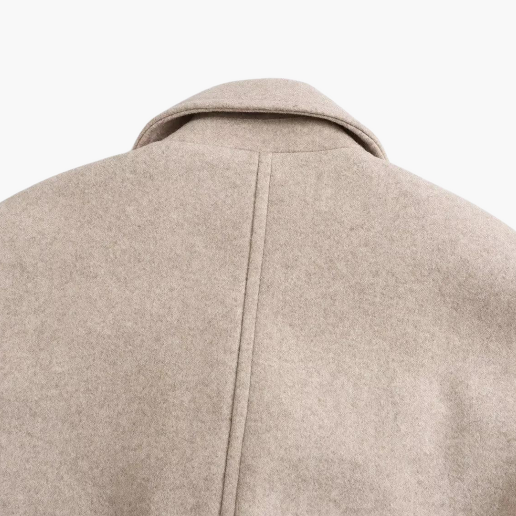 Long Wool-Blend Winter Coat - Elegant Outerwear for Women