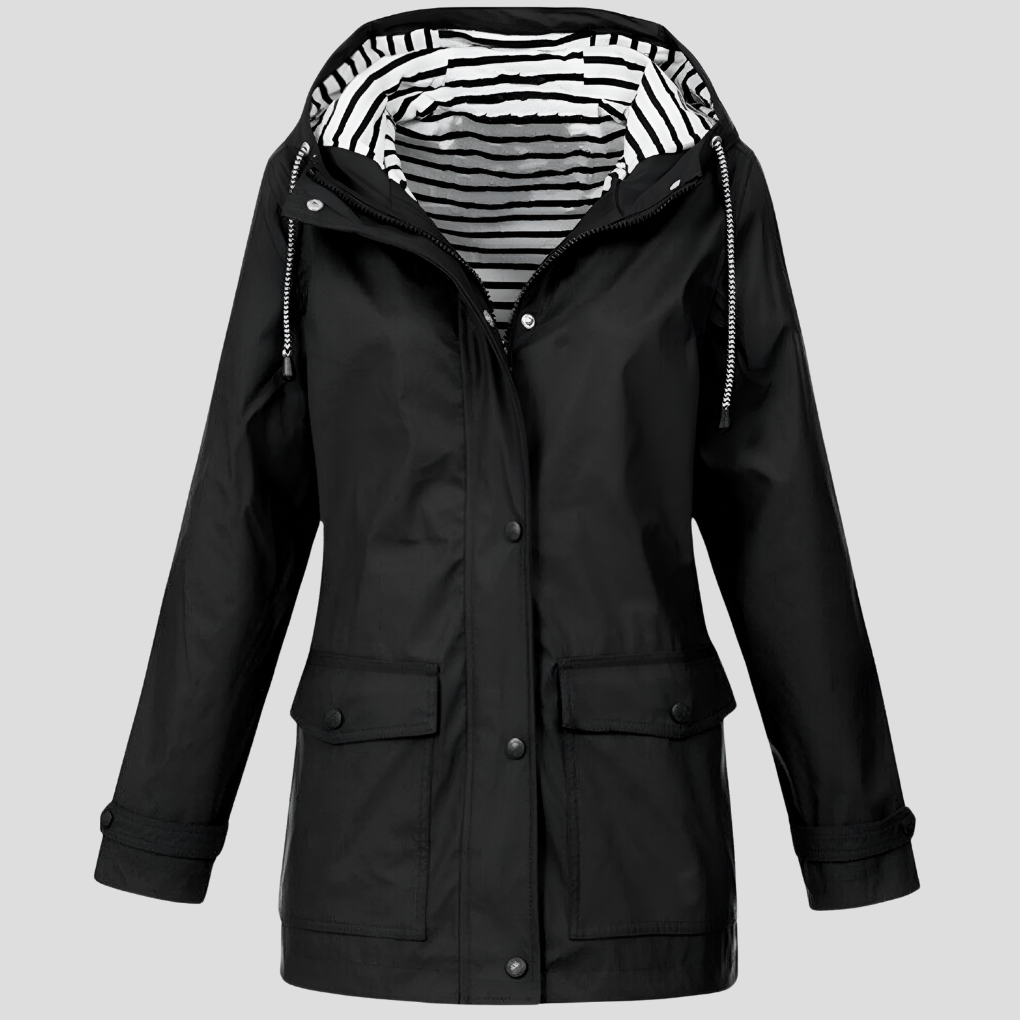 Women's Hooded Rain Jacket Water-Resistant Windproof