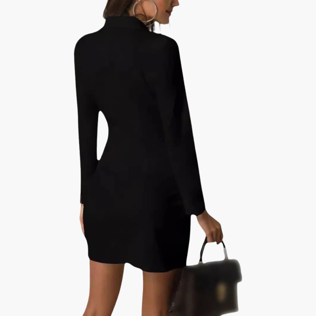 Women's Blazer Dress with Structured Fit and Button-Up Closure