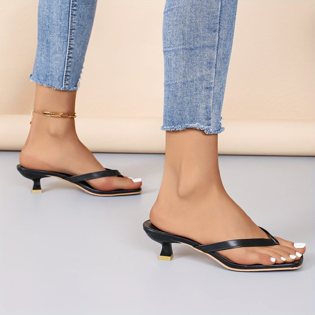 Montarello Women's Kitten Heel Party Thong Sandals
