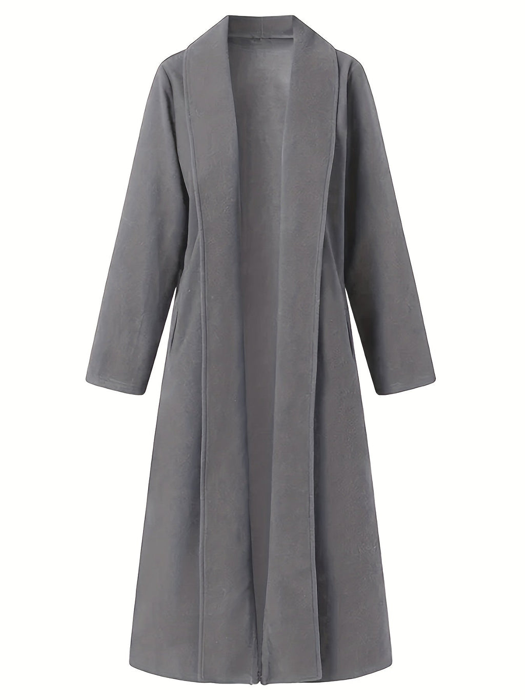 Women's Longline Open Front Coat with Flowing Drape