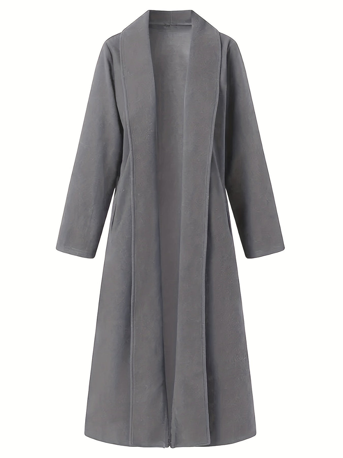 Women's Longline Open Front Coat with Flowing Drape