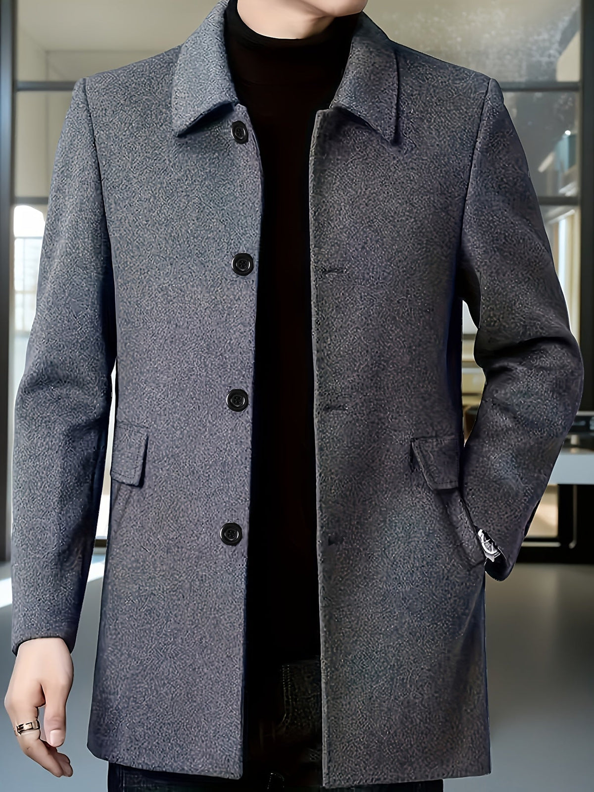 FLEECE LAPEL JACKET FOR MEN