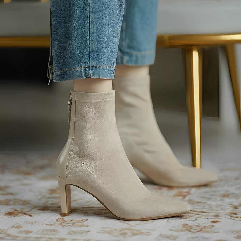 Women's Ankle Boots with Pointed Toe and Slender Heel
