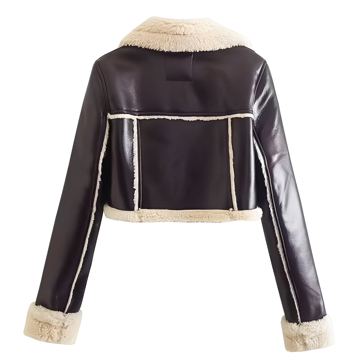 Women's Shearling Aviator Jacket with Zip Front Closure