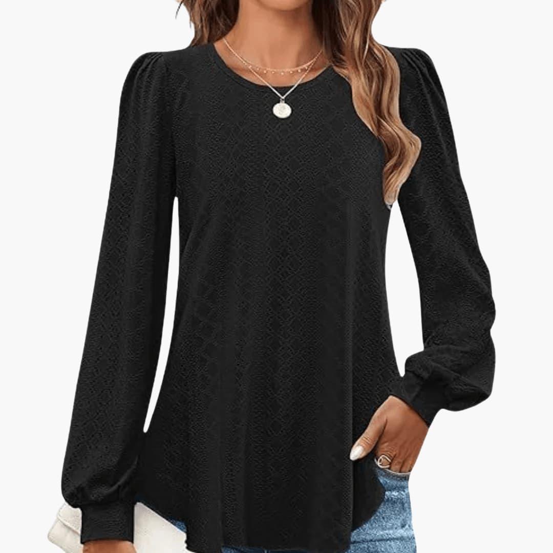 Women’s Lantern Top with Elegant Sleeves and Loose Fit