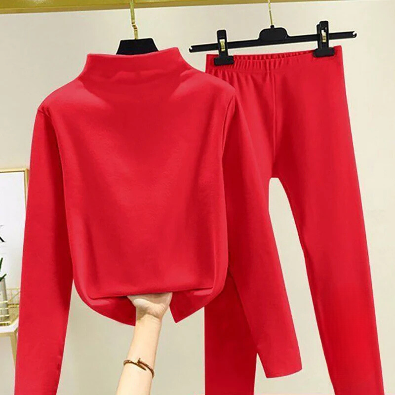 Women's Fleece Two-Piece Set with Pullover and Pants