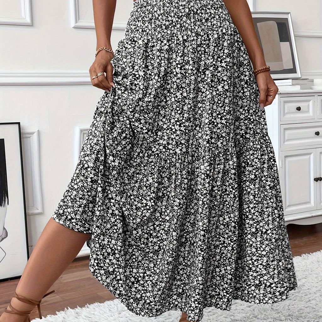Women's Floral Skirt with Flattering Fit and Flowing Fabric