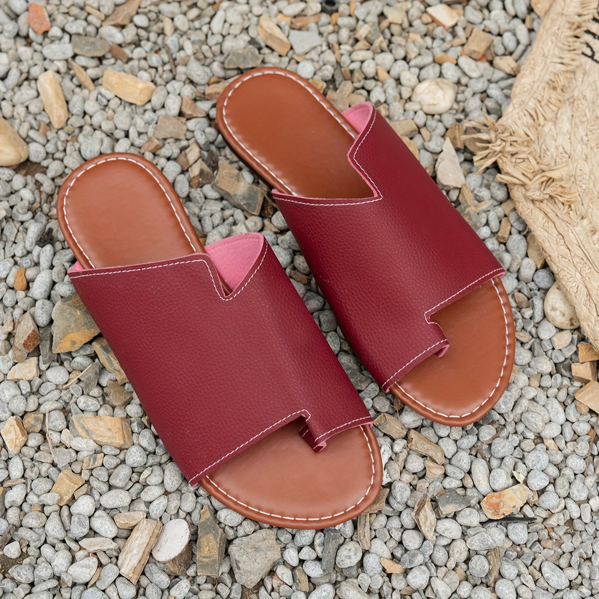 Women's Summer Sandals with Open Toe and Slip-On Design