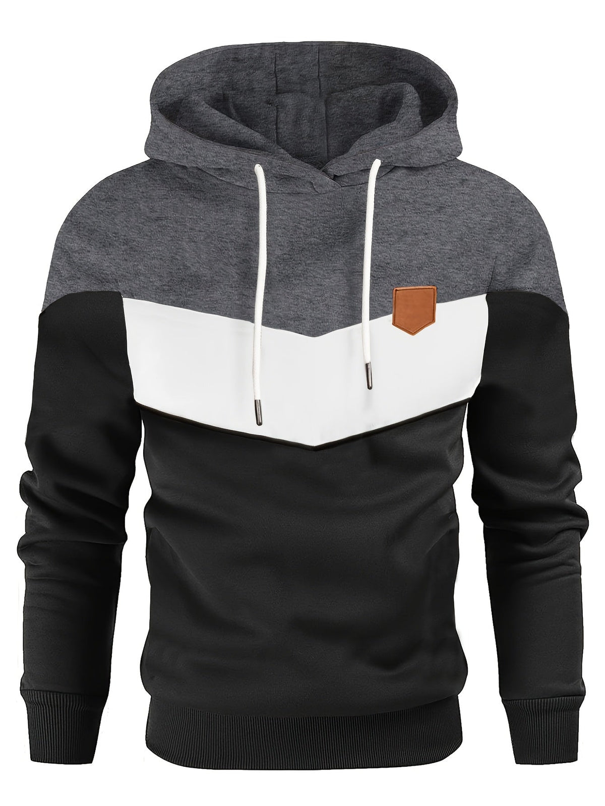 COLOR BLOCK KNIT HOODIE FOR MEN