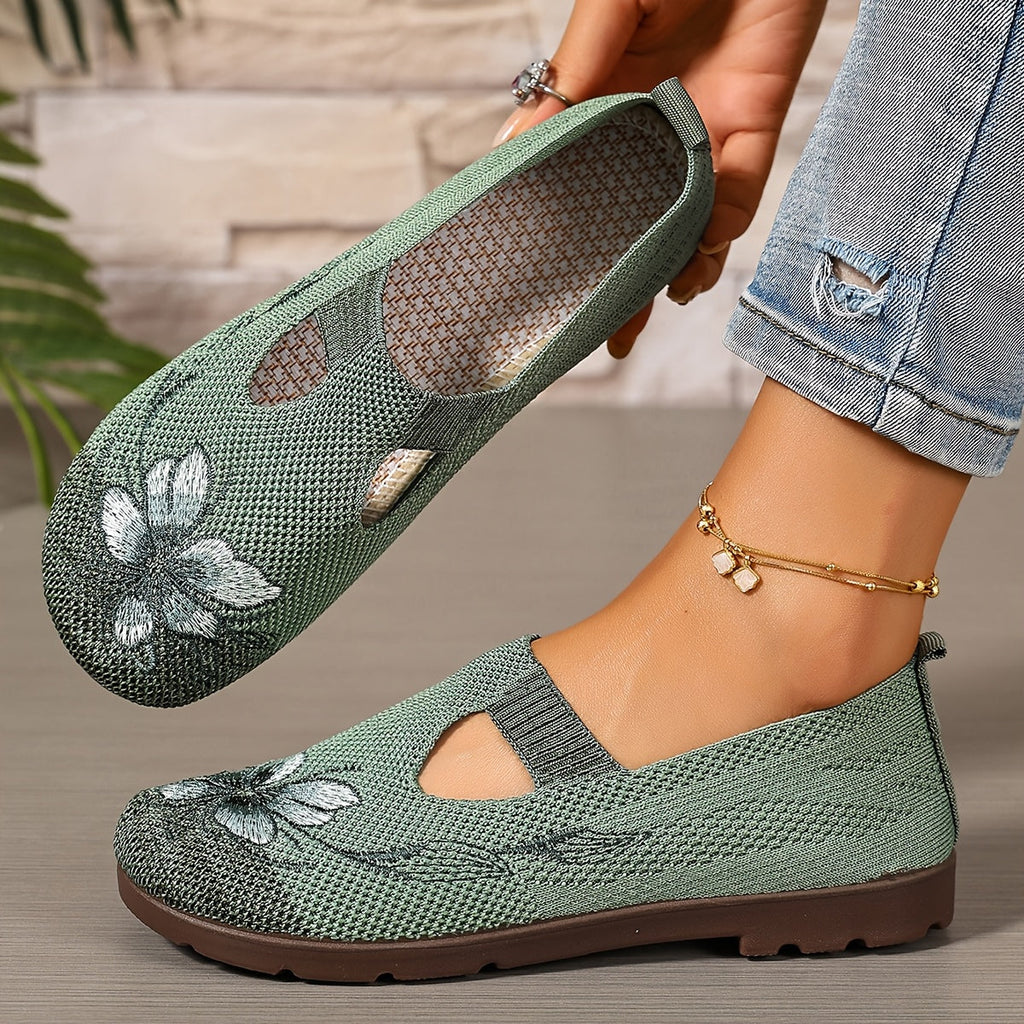 Women's Floral Embroidered Slip-On Flats Breathable