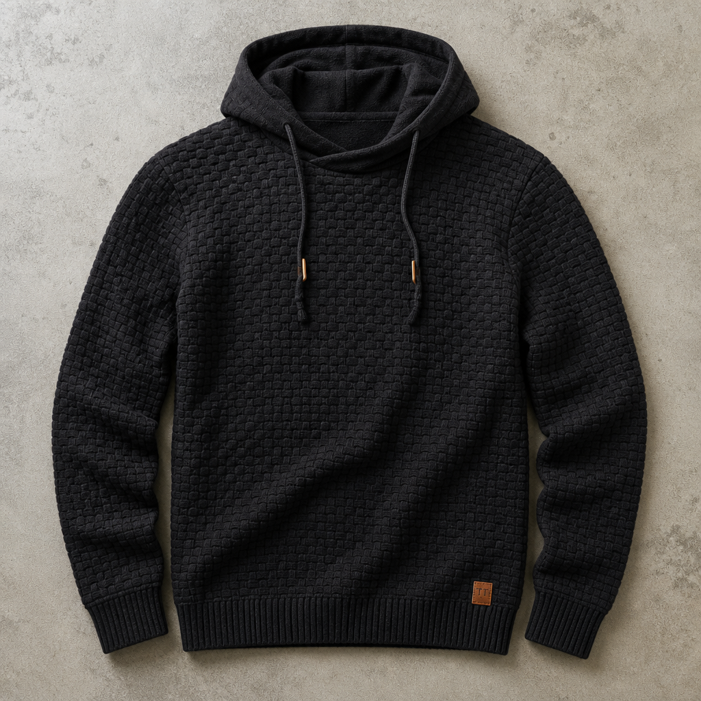 Cortina Waffle-Knit Cowl-Neck Pullover Hoodie